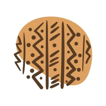Zig zag lines boho block organic style Stock Illustration