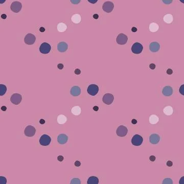 Zig zag located polka dot seamless pattern. Small and middle dots in purple a イラスト素材