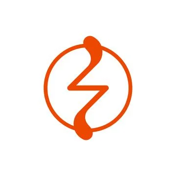 Zig zag logo orange color icon for players design, graphic, minimalist.logo Stock Illustration