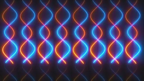 Zig zag neon curve lines Stock Illustration