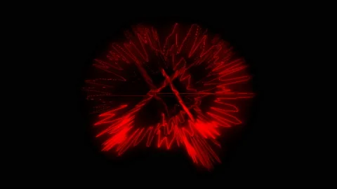 Zig Zag neon sphere are in dark space, dynamic 3d shape, 3d render computer Stock Footage 105686497