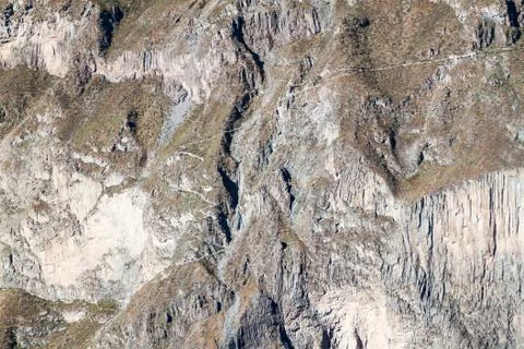 Zig zag path leading to Colca canyon, Peru 스톡 사진
