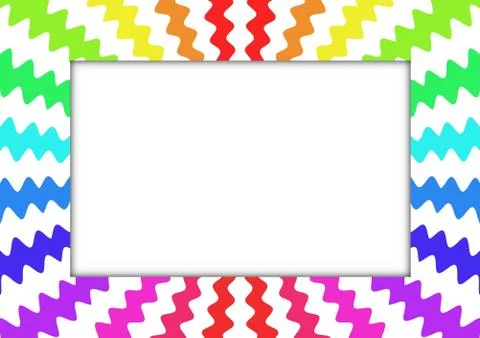Zig Zag Rainbow Frame Stock Illustration