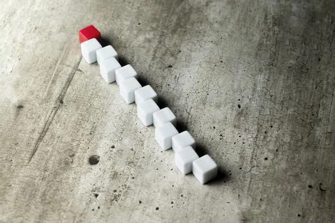 Zig-zag row of small cubes Stock Photos