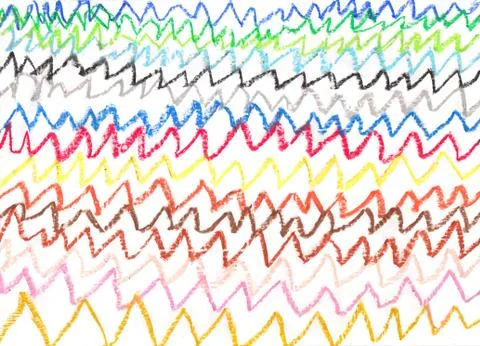 Zig zag scribble pattern, bright horizontal zig zag lines of different colours Stock Photos