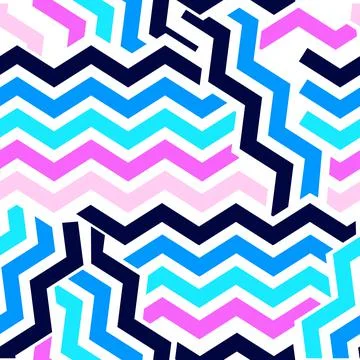 Zig zag seamless pattern. Geometric shapes. Color texture. Stock Illustration