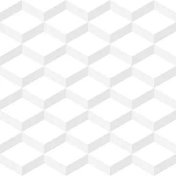 Zig zag seamless pattern. White cubes background with 3d effect Stock Illustration