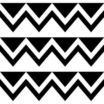 Zig zag seamless tribal vector pattern, geometric ornament in black and white イラスト素材