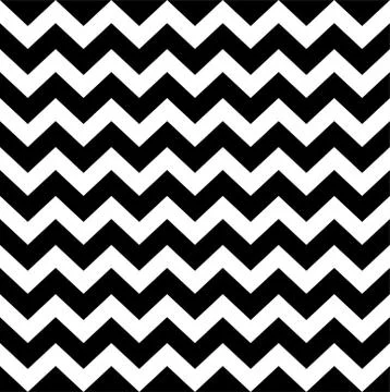 Zig zag simple pattern - black and white Stock Illustration