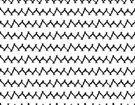 Zig Zag vector seamless pattern in abstract grunge style. Geometric lines t.. Stock Illustration