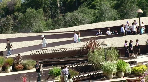 Zig Zag Walkway from above Stock Footage 462563