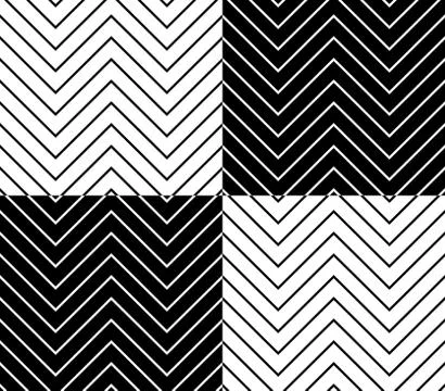 Zig zag, wavy lines seamless monochrome pattern. Stock Illustration