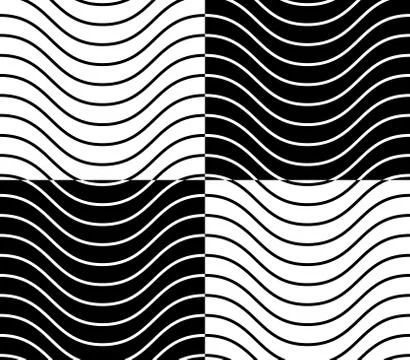Zig zag, wavy lines seamless monochrome pattern. Stock Illustration