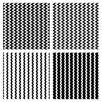 Zig zag, wavy lines seamless monochrome pattern. Stock Illustration