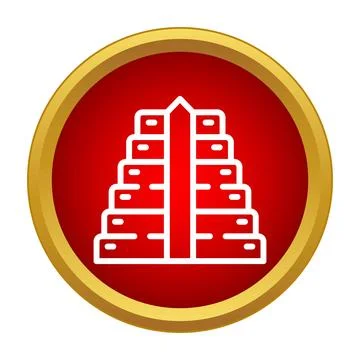 Ziggurat architectural structure icon representing ancient temple design Stock Illustration