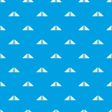 Ziggurat in Chichen Itza pattern seamless blue Stock Illustration