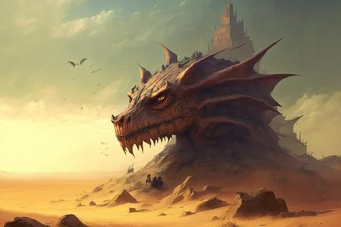 A Ziggurat In A Desert Stock Illustration