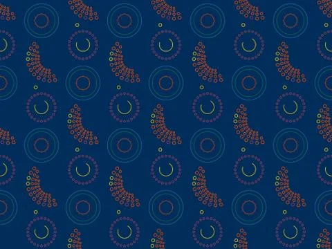 Zigzag and  straight lines on a seamless spring pattern. Stock Illustration
