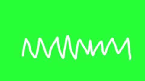 Zigzag Animation Line Drawing on Green Background  Horizontal Video wiggle Stock Footage 320155480