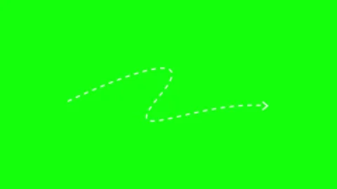 Zigzag arrow animated drawing dashed winding path pointing right forward on.. Stock Footage 343595643