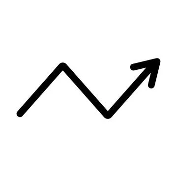 Zigzag arrow icon in linear style. Vector. イラスト素材