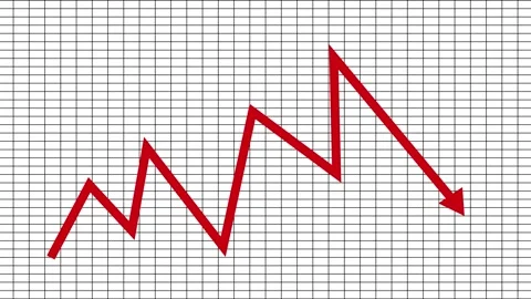 Zigzag Arrow Indicating Upward Trend on Grid, Business Analytics Report wit.. Vidéo 316784405