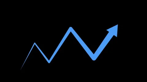 Zigzag arrow rising growth progress and upward trend animation, Rising simp.. Stock Footage 337870711