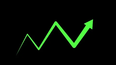 Zigzag arrow rising growth progress and upward trend animation, Rising simp.. Stock Footage 337870718