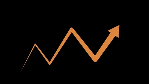 Zigzag arrow rising growth progress and upward trend animation, Rising simp.. Stock Footage 337870737