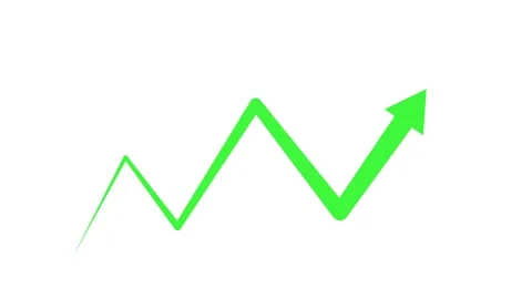 Zigzag arrow rising growth progress and upward trend animation, Rising simp.. Stock Footage 337870776