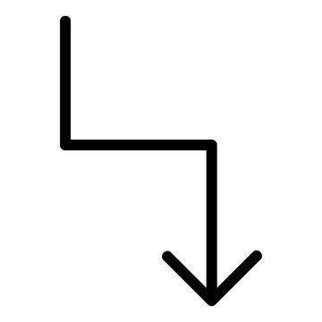 Zigzag arrow Vector Icon, Lineal style icon Stock Illustration