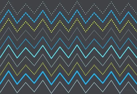Zigzag blue and green lines pattern. Vector background Stock Illustration