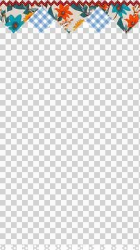 Zigzag border is showing in flat design on transparent background, floral Stock Illustration