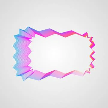 Zigzag bright gradient rectangular frame. Stylized Guilloche Element Stock Illustration