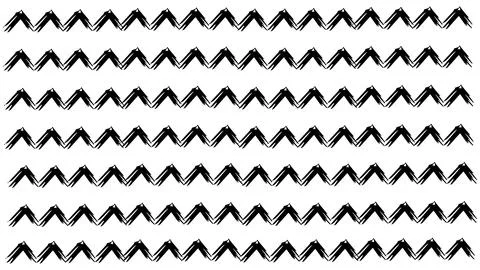 Zigzag chevron grunge black pattern, zigzag pattern drawn with ink, wavy Stock Illustration