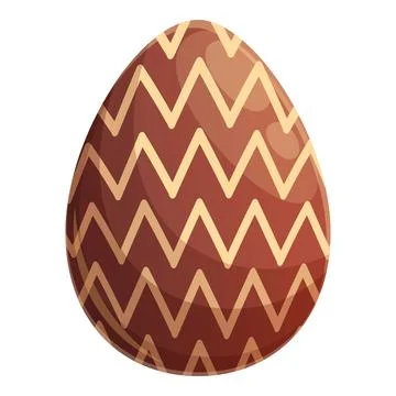 Zigzag chocolate egg icon cartoon vector. Dark candy Stockillustratie