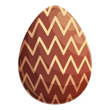 Zigzag chocolate egg icon cartoon . Dark candy Stock Illustration