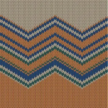 Zigzag colorful knitted pattern for background, vector illustration 스톡 일러스트