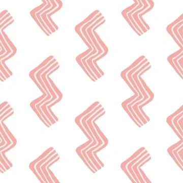 Zigzag doodle pattern isolated on white background. Handmade drawing vector i 스톡 일러스트