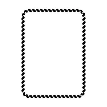 Zigzag Dotted Rounded Square Border Frame Vector Stock Illustration