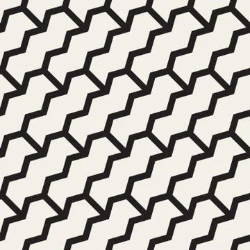 ZigZag Edgy Stripes. Vector Seamless Black and White Pattern Illustrazione stock