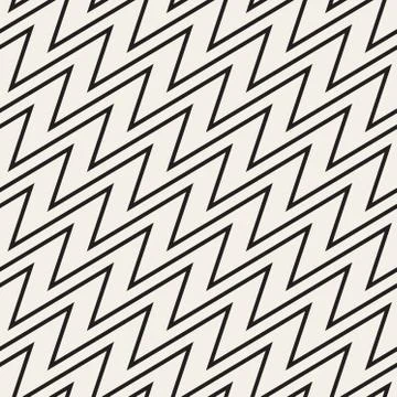 ZigZag Edgy Stripes. Vector Seamless Black and White Pattern Illustrazione stock