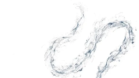 Zigzag flow of particles on white. Energy in motion. Stock Footage 304029979