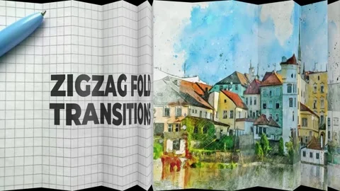 Zigzag Fold Transitions for After Effects Stock After Effects