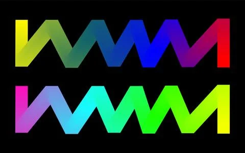 Zigzag geometric patterns featuring dual parallel lines with rainbow color .. 스톡 일러스트