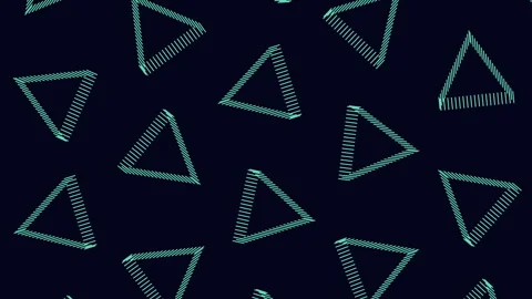Zigzag green triangle pattern on dark background Stock Footage 258928350