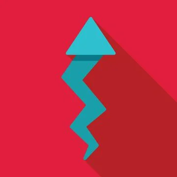 Zigzag growth arrow pointing upwards symbolizing success and progress Illustrazione stock