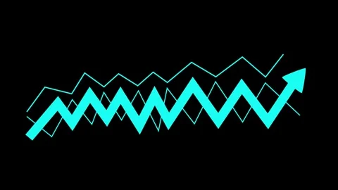 Zigzag growth arrow showing rising business trend animation 動画素材 336875561