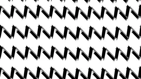 Zigzag grunge black pattern, zigzag seamless pattern drawn with ink, wavy Stock Illustration