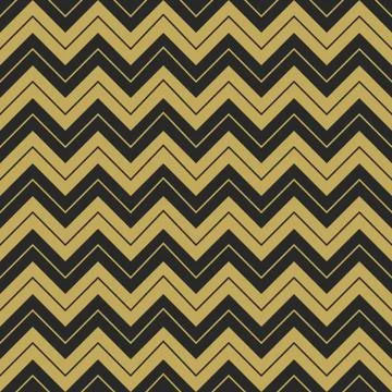 Zigzag hipster seamless sharp corner pattern, repeating broken golden and bla Stock Illustration